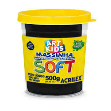 MASSA MODELAR POTE 500G PRETA SOFT ACRILEX