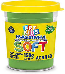 MASSA MODELAR POTE 150G VERDE SOFT ACRILEX  7891153073002