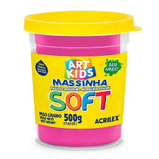 MASSA MODELAR POTE 500G ROSA SOFT ACRILEX 7891153073095