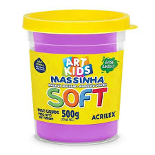MASSA MODELAR POTE 500G VIOLETA SOFT ACRILEX  7891153069999