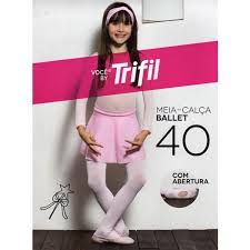 MEIA CALÇA TRIFIL FIO 40 CÇA P-M-G  BRANCA/ROSA