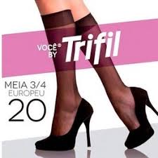 MEIA MUL FINA 3/4 TRIFIL PL-PT-FU