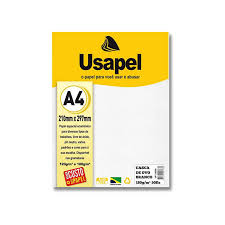 PAPEL A-4 180G CASCA DE OVO BRANCO C/50F  USAPEL