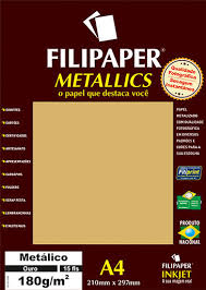 PAPEL A-4 180G GLITER OURO  C/15F  FILIPERSON