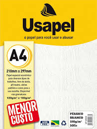 PAPEL A-4 180G PERSICO BRANCO C/50F  USAPEL  7891634250229