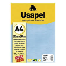 PAPEL A-4 180G VERGE AZUL  C/50F USAPEL