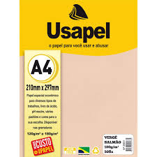 PAPEL A-4 180G VERGE ROSA/SALMÃO  C/50F  FILIPERSON