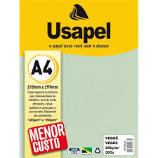 PAPEL A-4 180G VERGE VERDE C/50F USAPEL