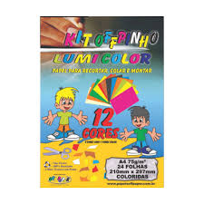 PAPEL CRIATIVO A-4 KIT OFF PAPER LUMICOLOR 75G C/24FLS