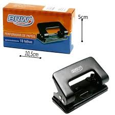 PERFURADOR PAPEL 2 FUROS PEQ P/10 FOLHAS BRW  7898936754530