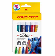 PINCEL ATOMICO  ESTOJO 06 CORES COMPACTOR COLOR  7896572011291