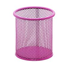PORTA LAPIS ARAMADO REDONDO ROSA TN