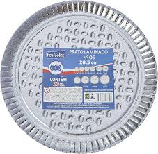 PRATO LAMINADO PRATA N.05  DIAMETRO 28,5 CM C/20  7899348506342