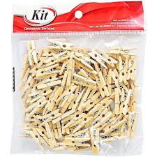 PRENDEDOR MADEIRA CRU MINIATURA 2,5CM C/100  KIT 7890265876877