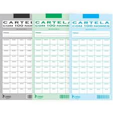 RIFA CARTELA C/100 NOMES C/50  7897571990105