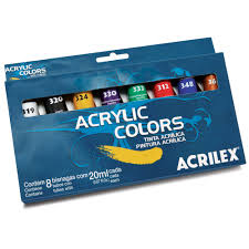 TINTA ACRILICA PARA TELAS ESTOJO C/8 CORES  7891153131085