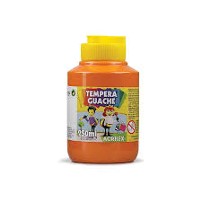 TINTA GUACHE 250 ML LARANJA ACRILEX  7891153020181
