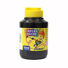 TINTA GUACHE 250 ML PRETO ACRILEX  7891153020204