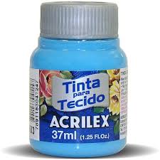TINTA TECIDO ACRILEX 503 AZUL CELESTE 37ML FOSCA  7891153041247