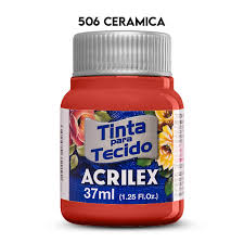 TINTA TECIDO ACRILEX 506 CERAMICA 37ML FOSCA  7891153041704