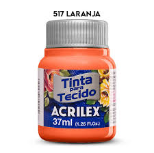 TINTA TECIDO ACRILEX 517 LARANJA 37ML FOSCA  7891153041360