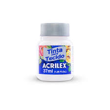 TINTA TECIDO ACRILEX 519 BRANCO 37ML FOSCA  7891153041384