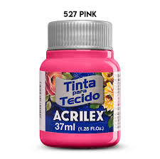 TINTA TECIDO ACRILEX 527 PINK  37ML FOSCA  7891153072210