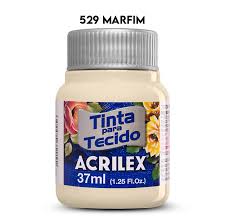 TINTA TECIDO ACRILEX 529 MARFIM 37ML FOSCA  7891153041728