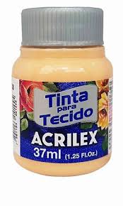 TINTA TECIDO ACRILEX 538 AMARELO PELE 37ML FOSCA  7891153041445