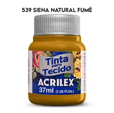 TINTA TECIDO ACRILEX 539 SIENA NATURAL 37ML FOSCA  7891153041452