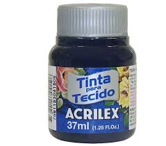 TINTA TECIDO ACRILEX 544 AZUL MARINHO 37ML FOSCA  7891153041506