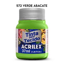 TINTA TECIDO ACRILEX 572 VERDE ABACATE 37ML FOSCA  7891153041773