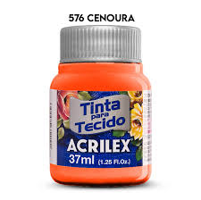 TINTA TECIDO ACRILEX 576 CENOURA 37ML FOSCA  7891153049984