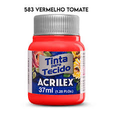 TINTA TECIDO ACRILEX 583 VERM.TOMATE 37ML FOSCA  7891153041810