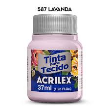 TINTA TECIDO ACRILEX 587 LAVANDA 37ML FOSCA
