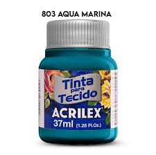 TINTA TECIDO ACRILEX 803 ACQUA MARINA 37ML FOSCA CÓD.UN 7891153000381