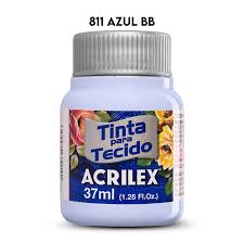 TINTA TECIDO ACRILEX 811 AZUL BEBE 37ML FOSCA CÓD.UN 7891153014111
