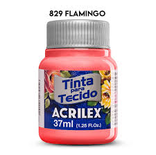 TINTA TECIDO ACRILEX 829 FLAMINGO 37ML FOSCA  7891153072159