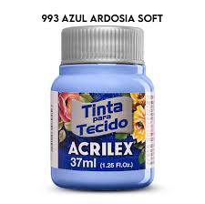 TINTA TECIDO ACRILEX 993 AZUL ARDÓSIA 37ML FOSCA CÓD.UN 7891153072371