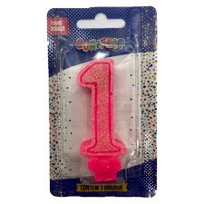 VELA C/GLITER N.1 ROSA  C/10  7896901617897