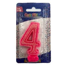 VELA C/GLITER N.4 ROSA  C/10  7896901617927