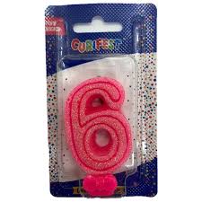 VELA C/GLITER N.6 ROSA  C/10  7896901617941