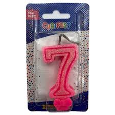 VELA C/GLITER N.7 ROSA  C/10  7896901617958