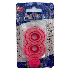 VELA C/GLITER N.8 ROSA  C/10  7896901617965