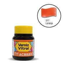 VERNIZ VITRAL 37ML ACRILEX LARANJA  7891153081755