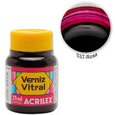VERNIZ VITRAL 37ML ACRILEX ROSA  7891153081762
