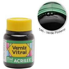 VERNIZ VITRAL 37ML ACRILEX VERDE PINHEIRO  7891153081892