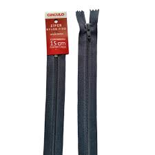 ZIPER NYLON CIRCULO 15 CM  PRETO C/10