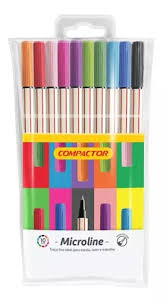 CANETA  COMPACTOR MICROLINE 0.4MM COLORIDA C/10  7896572037505