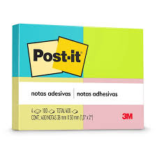 BLOCO ADESIVO 3M 38X50MM CORES POST-IT 400F